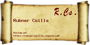 Rubner Csilla névjegykártya